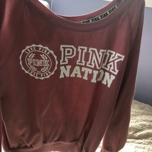 VS pink Slouch Neck Sweatshirt